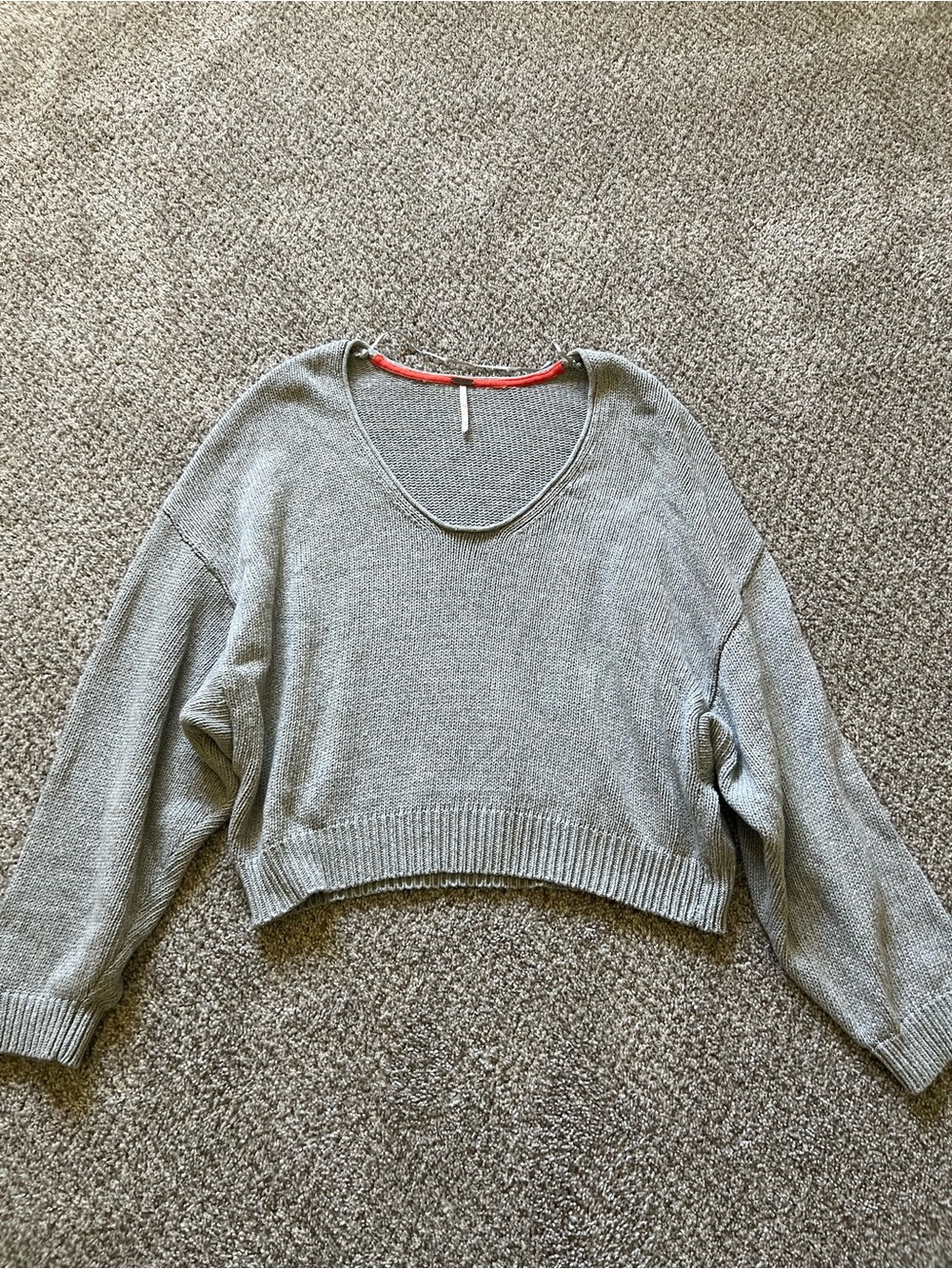 Free People Scoop Neck Sweater - Light Gray